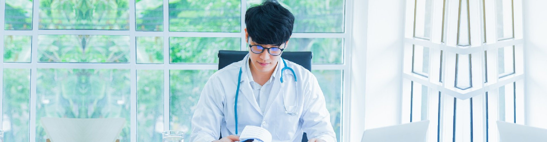 doctor reviewing records